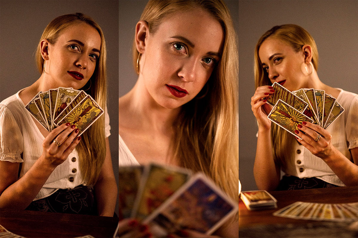 Tarot reader (Magda) doing a reading