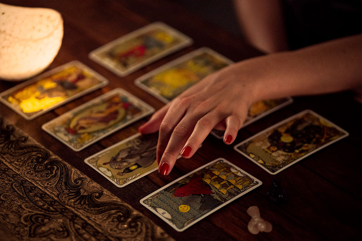 Tarot reader (Magda) doing a reading